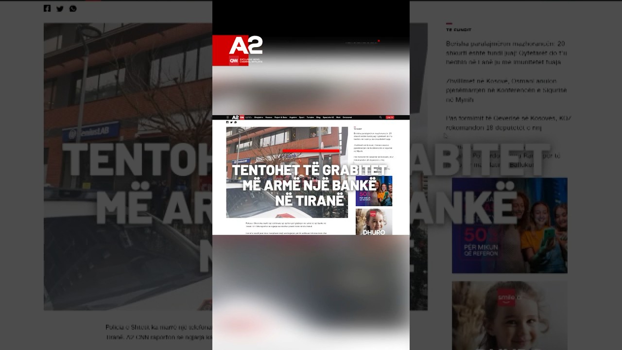 Lajmi i Fundit: Tentohet t&euml; grabitet m&euml; arm&euml; nj&euml; bank&euml; n&euml; Tiran&euml;