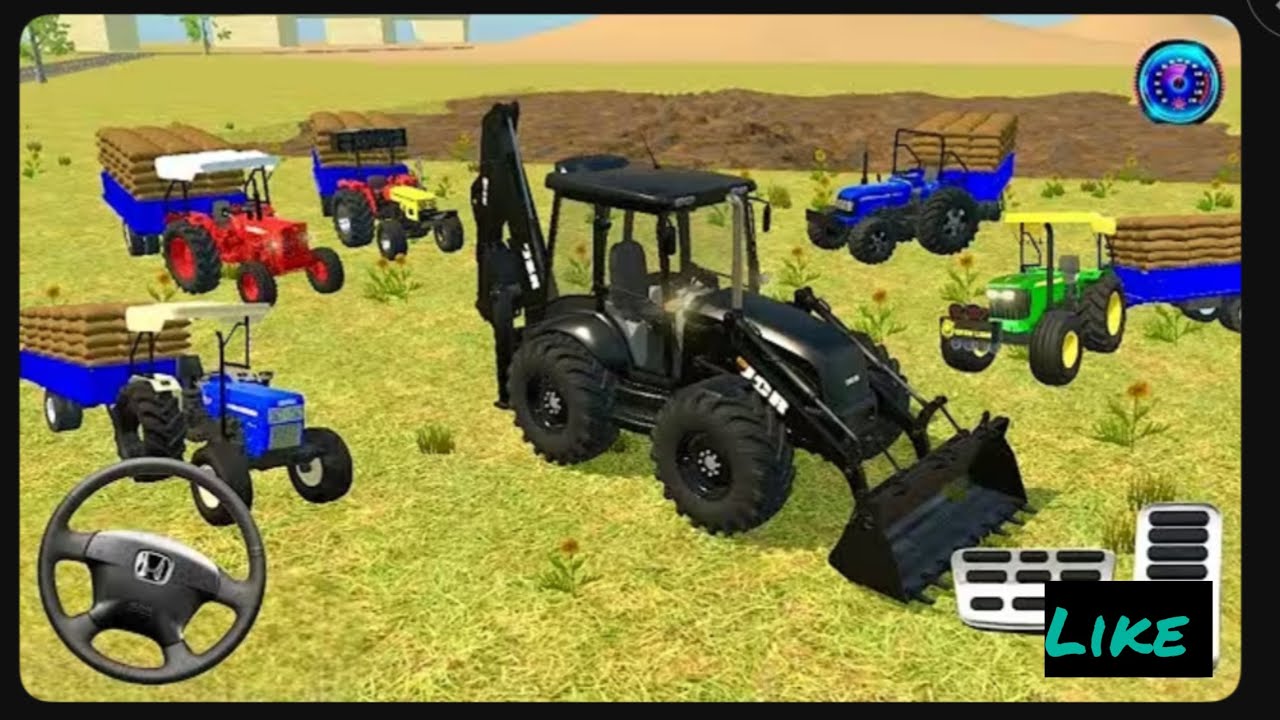 JCB, HMT, SONALIKA, MAHINDRA DI, TRAKTOR TROLLEY BORI UNLOADING #jcb #dumper 