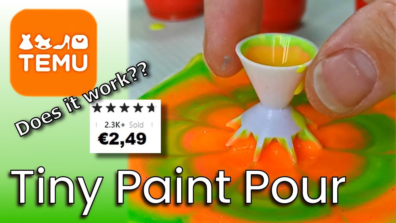 #254 Testing TEMU Art Supplies / Does it really work? / Miniature Paint Pouring / Cheap vs Brand