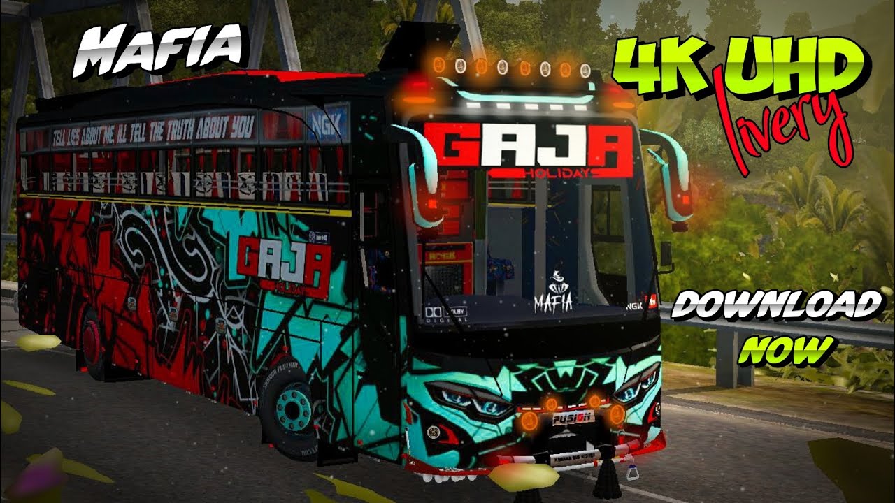 gaja holidays Mafia edition 4k uhd livery for jet bus in bus simuletor Indonesia