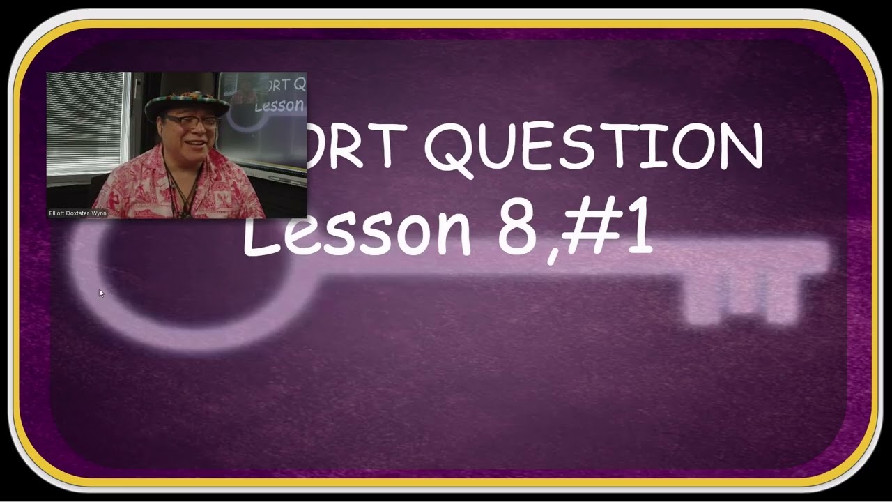 NBV3E Class 23: Lesson 10 Key Questions, 1,2,3