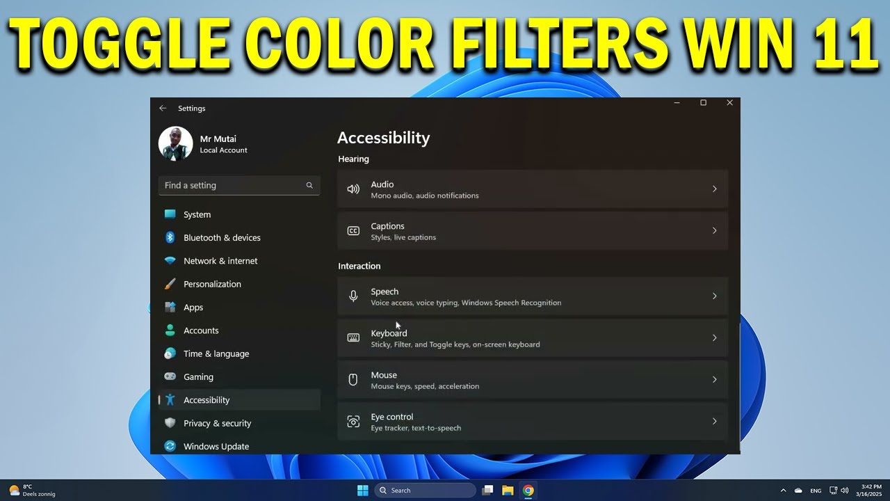 How To Turn On or Off Color Filters On Windows 11 - Quick Fix