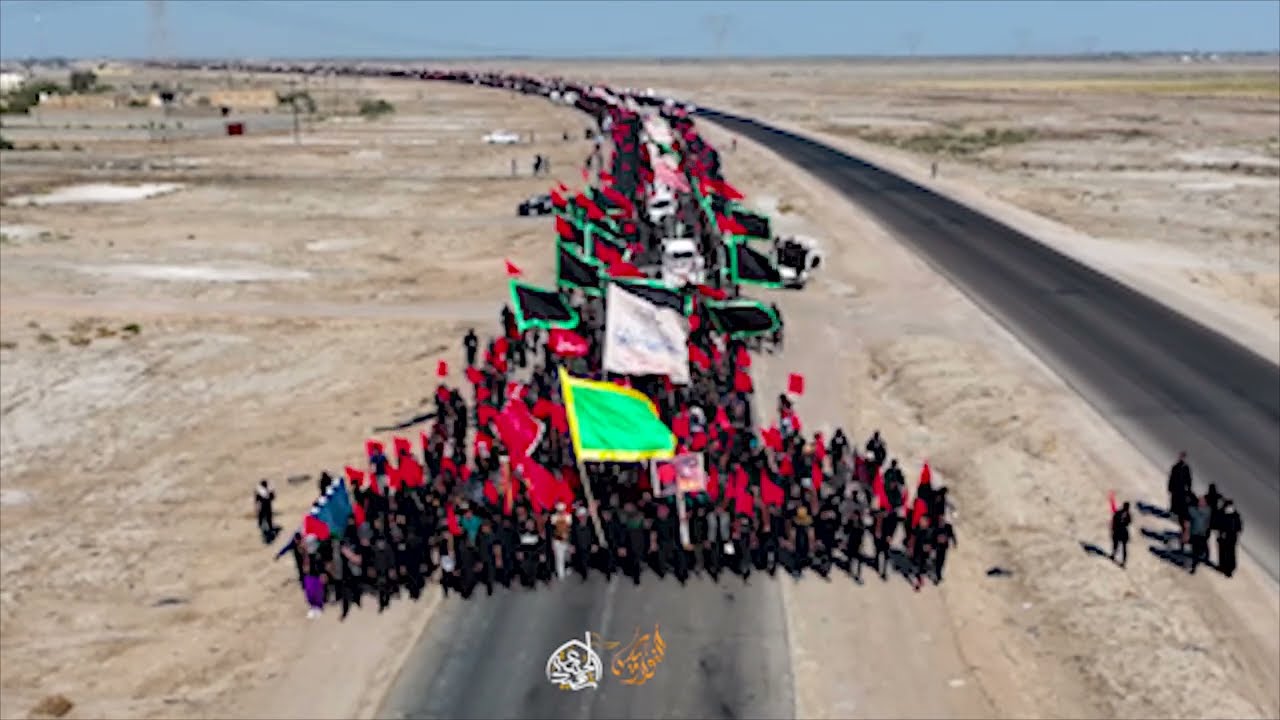 موكب شهيد الجمعة الحسيني اطول مسيرة رايات في العالم مسيرة الاربعين المقدسه