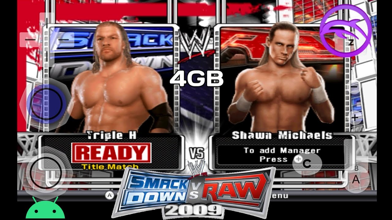 WWE SmackDown Vs. Raw 2009 Wii Game For Dolphin MMJR Emulator On Android Mobile Device | Gameplay
