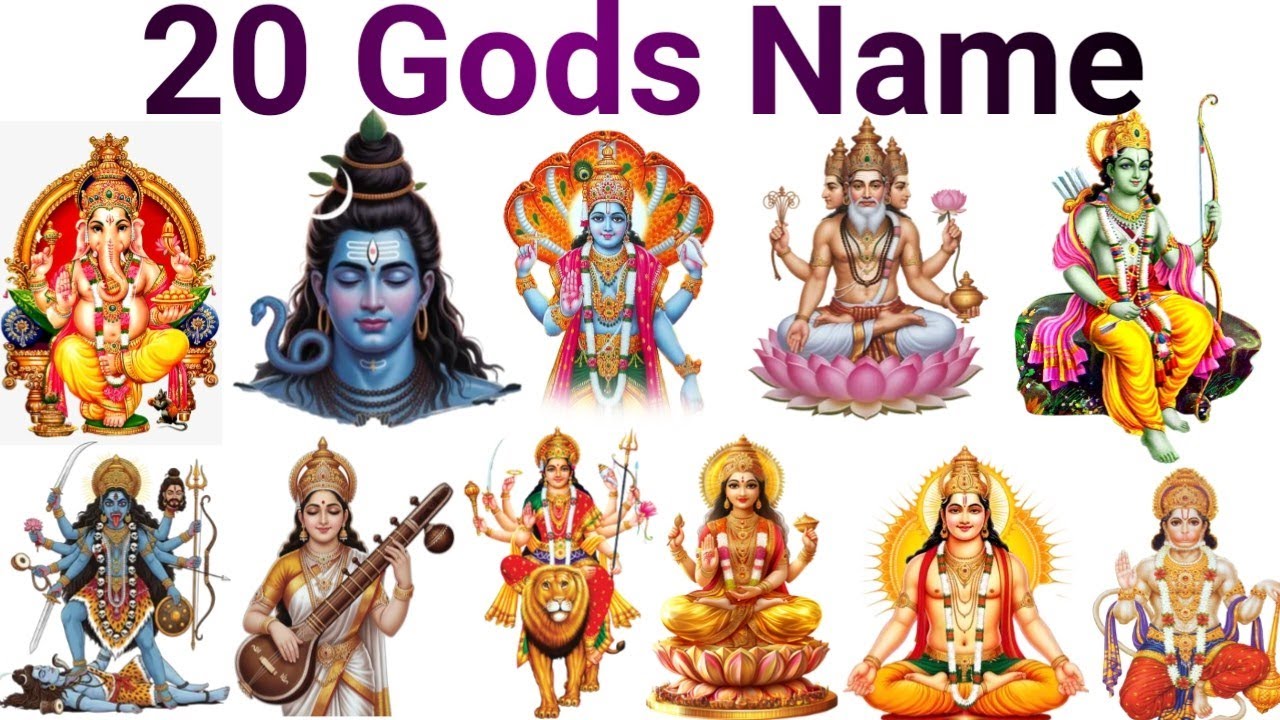भगवानों के नाम | 20 Gods Name for Kids | Learn Gods Name in English and Hindi | Kids Learning Video