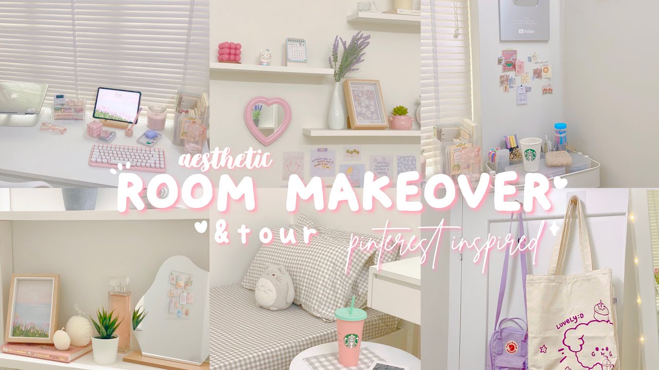 aesthetic room makeover + updated tour 💗 pinterest inspired 