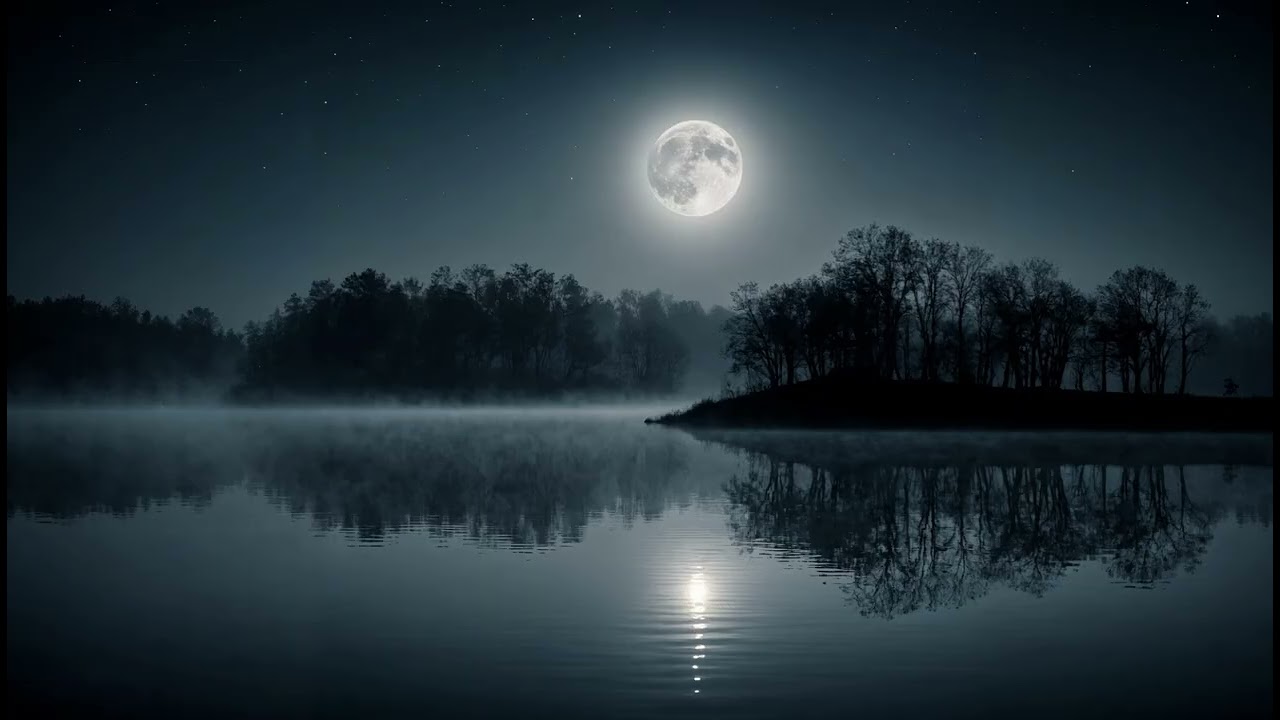 Deep Sleep Music 🌙 Calm Night Lake & Moon | Relaxing Sleep Music, Meditation & Stress Relief (91M)