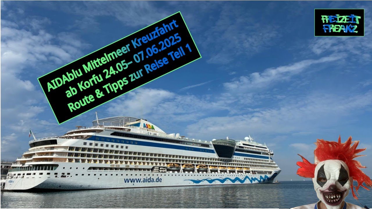 AIDAblu Mittelmeer Kreuzfahrt ab Korfu 24.05 –07.06.2025 – Route & Tipps zur Reise - Teil 1