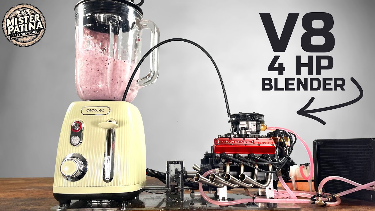 I built a V8 kitchen Blender that works! | Toyan V8 Engine