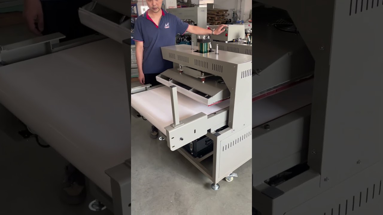 60x80cm Conveyor Belt Heat Press Machine for leather rhinestone transfer#heatpress #fabric