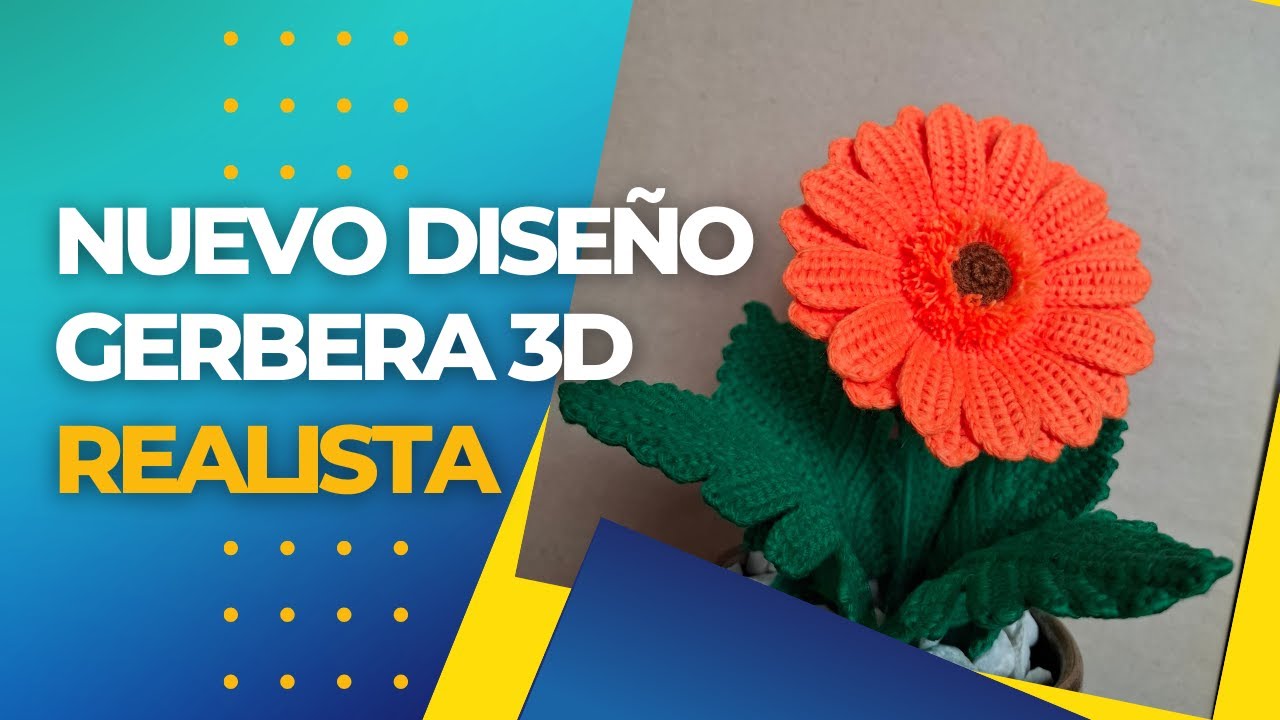 Gerbera 🏵 3D realista paso a paso