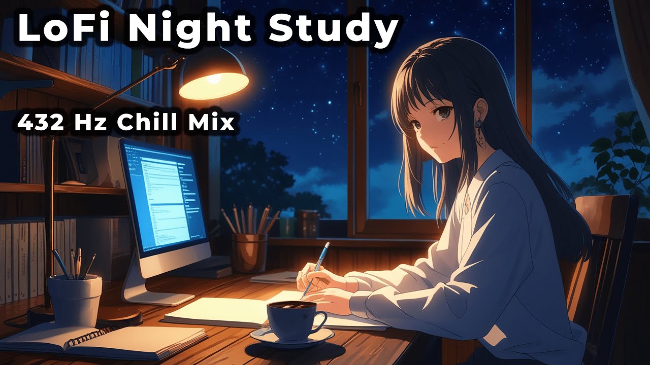 LoFi Night Study Desk ✨ 432 Hz Deep Focus Mix | Calm Study & Work Ambience