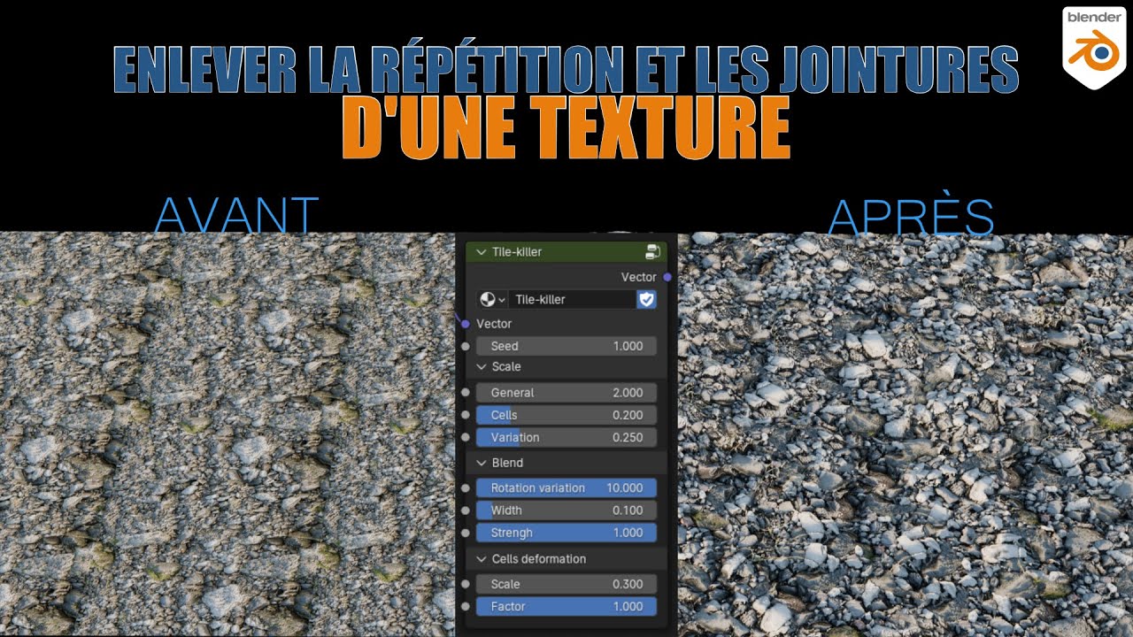 Comment enlever la répétition d'une texture sur Blender
