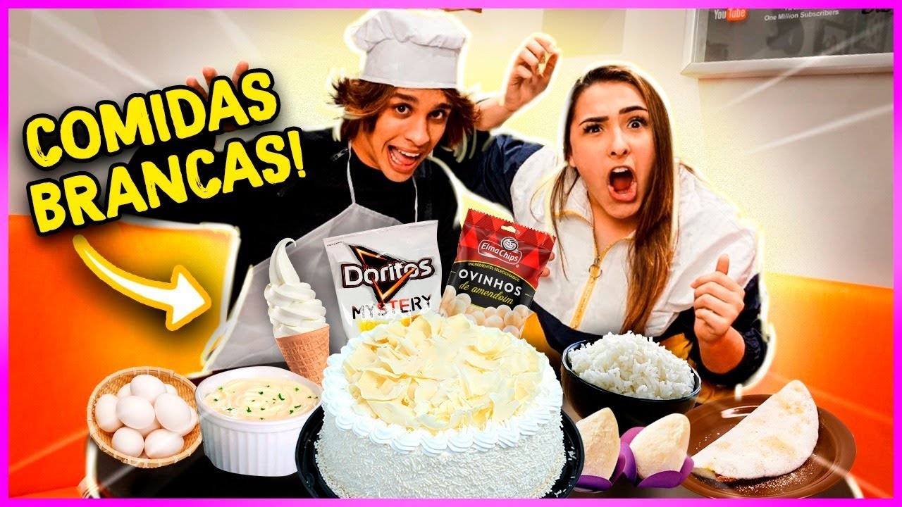 24 HORAS COMENDO COMIDAS BRANCAS!