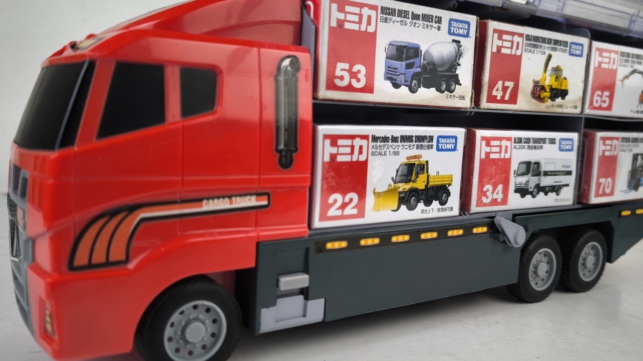 🚛 トミカ☆はたらく車コンボイ出動！消防車＆建設車両を収納☆｜Tomica Working Convoy 2025
