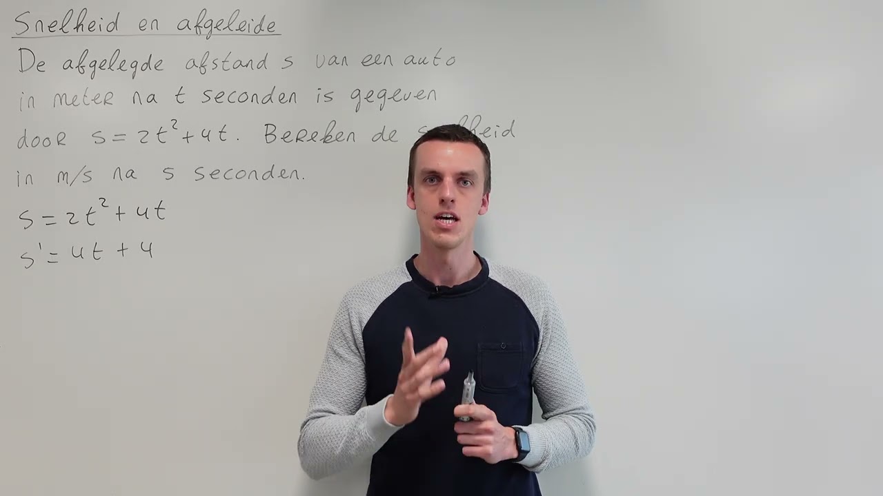 Snelheid en afgeleide (VWO wiskunde B)