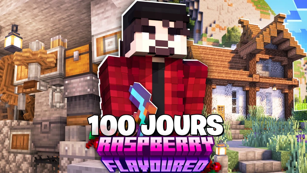 J'ai Survécu 100 JOURS sur Raspberry Flavoured Hardcore sur Minecraft !