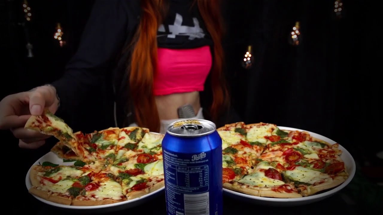 ASMR STOMACH SOUNDS - Eating TWO Pizzas!! 🍕🍕 (Loud growling, noises, upset stomach )