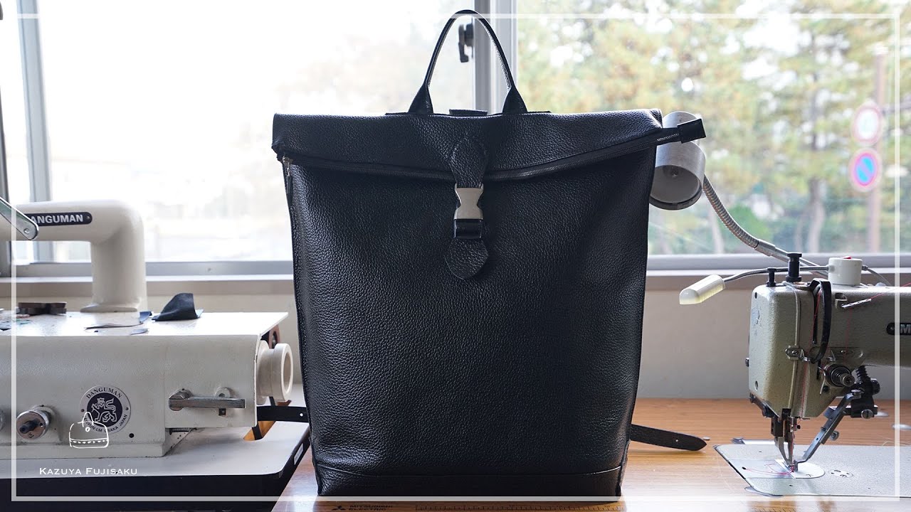 【レザークラフト】 DIY / Black Backpack / リュック【制作動画】