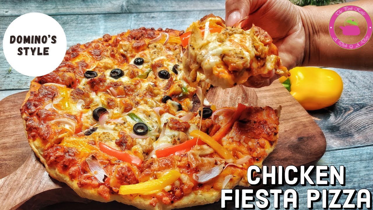 Chicken Fiesta Pizza | Domino’s Style Chicken Fiesta Pizza | चिकन फिएस्टा पिज़्ज़ा | Chicken Pizza