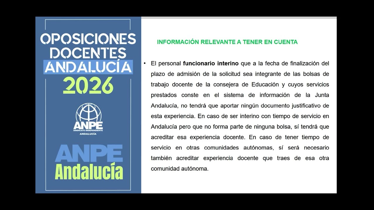 VIDEOTUTORIAL DE LA INSCRIPCIÓN EN LAS OPOSICIONES 2026 EN ANDALUCÍA.