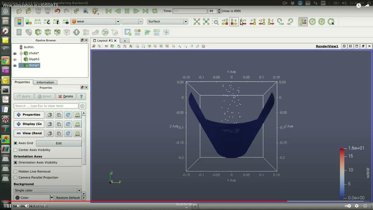 Wear Simulation example in LIGGGHTS (Opensource DEM Tool)