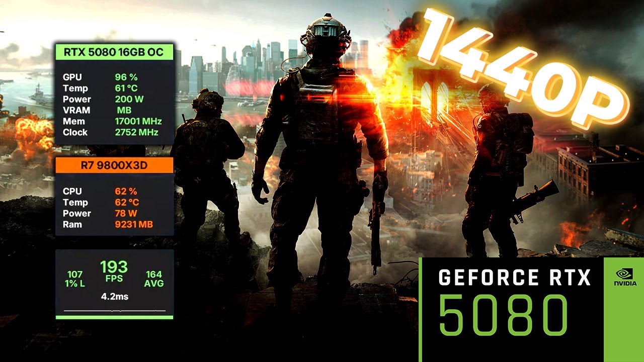 Battlefield 6 Beta |  RTX 5080 OC + Ryzen 7 9800X3D 1440P | 4K 60FPS