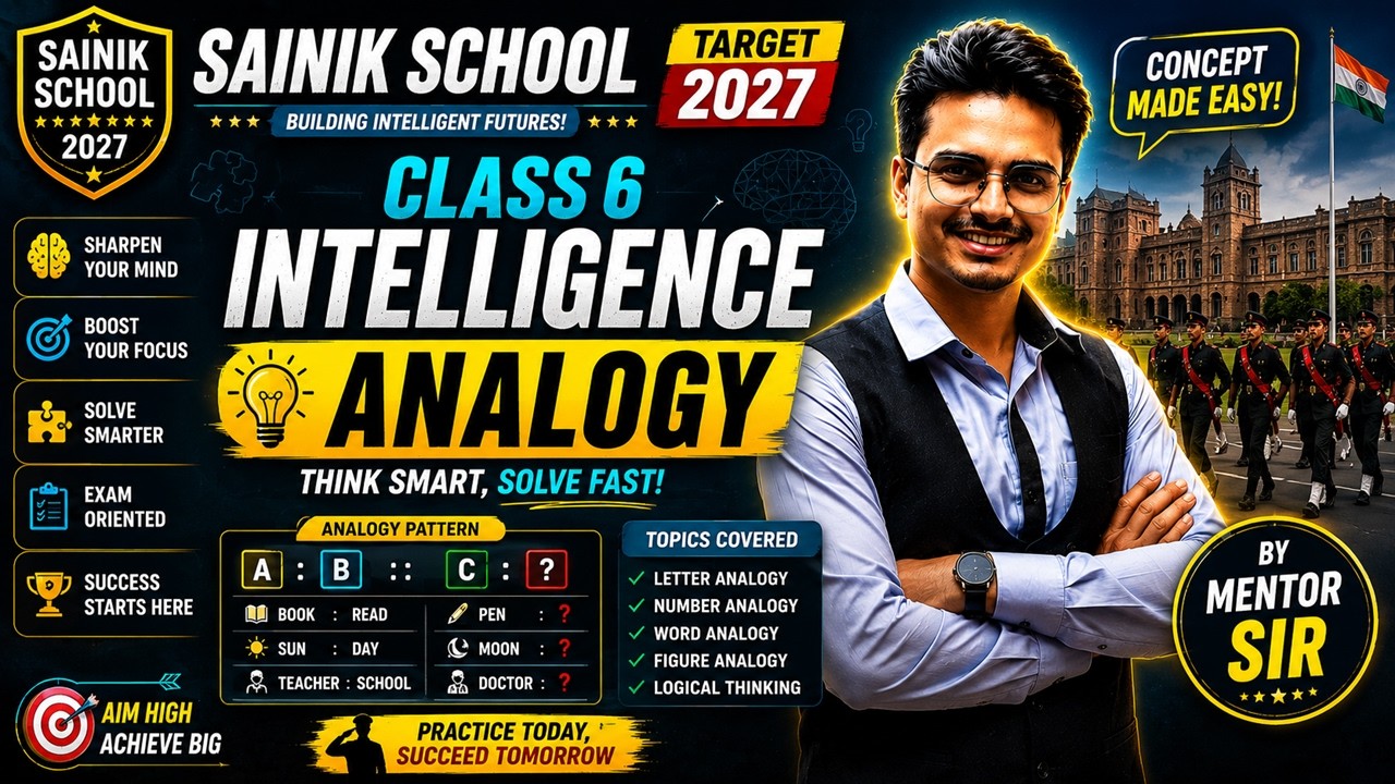 Class 6 Intelligence | Analogy Full Chapter Explained | Sainik School Entrance 2026 | By Mentor Sir