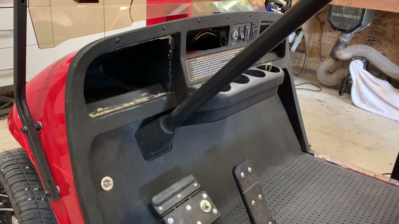 EZGO golf cart Part 2 custom fiberglass speaker pods and Sony radio install !!!