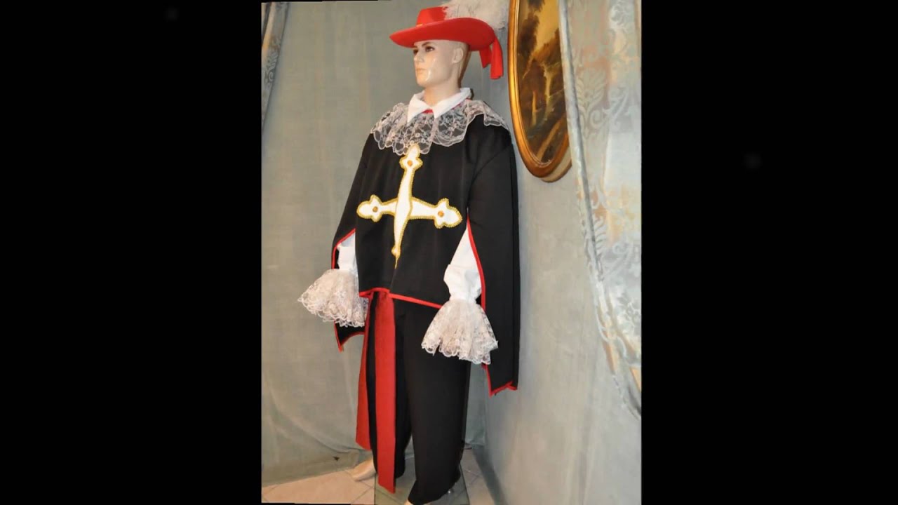 Moschettiere uomo donna. Costume di carnevale. Abito teatrale.