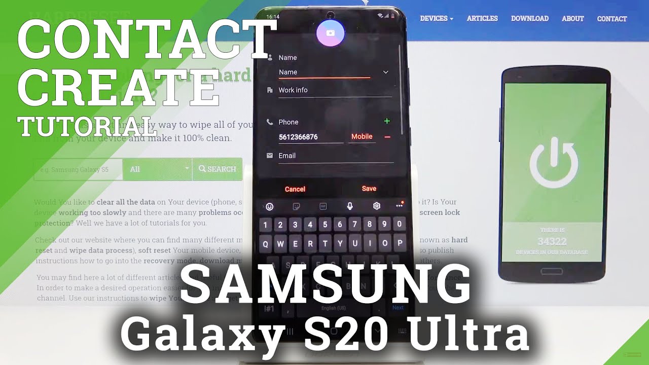 How to Create New Contact in SAMSUNG Galaxy S20 Ultra &ndash; Add Number to Contacts