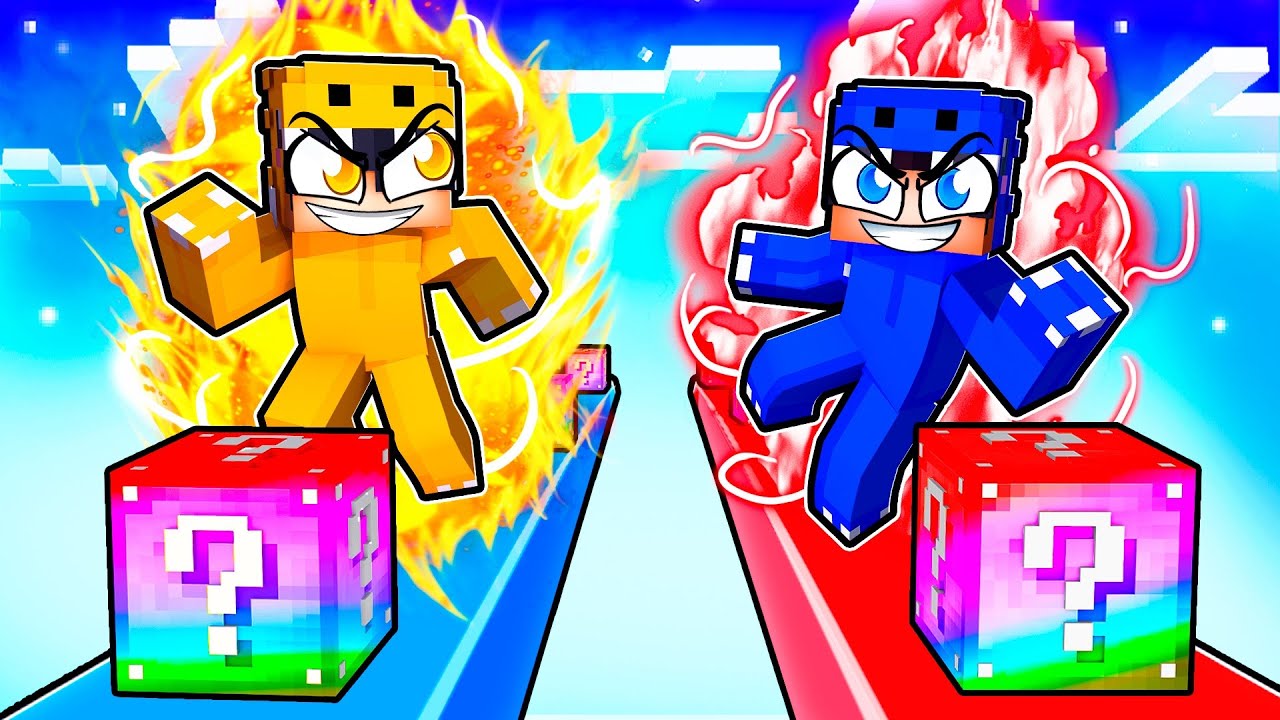 Trolling My Friend in OP LUCKY BLOCK RACE in Minecraft!