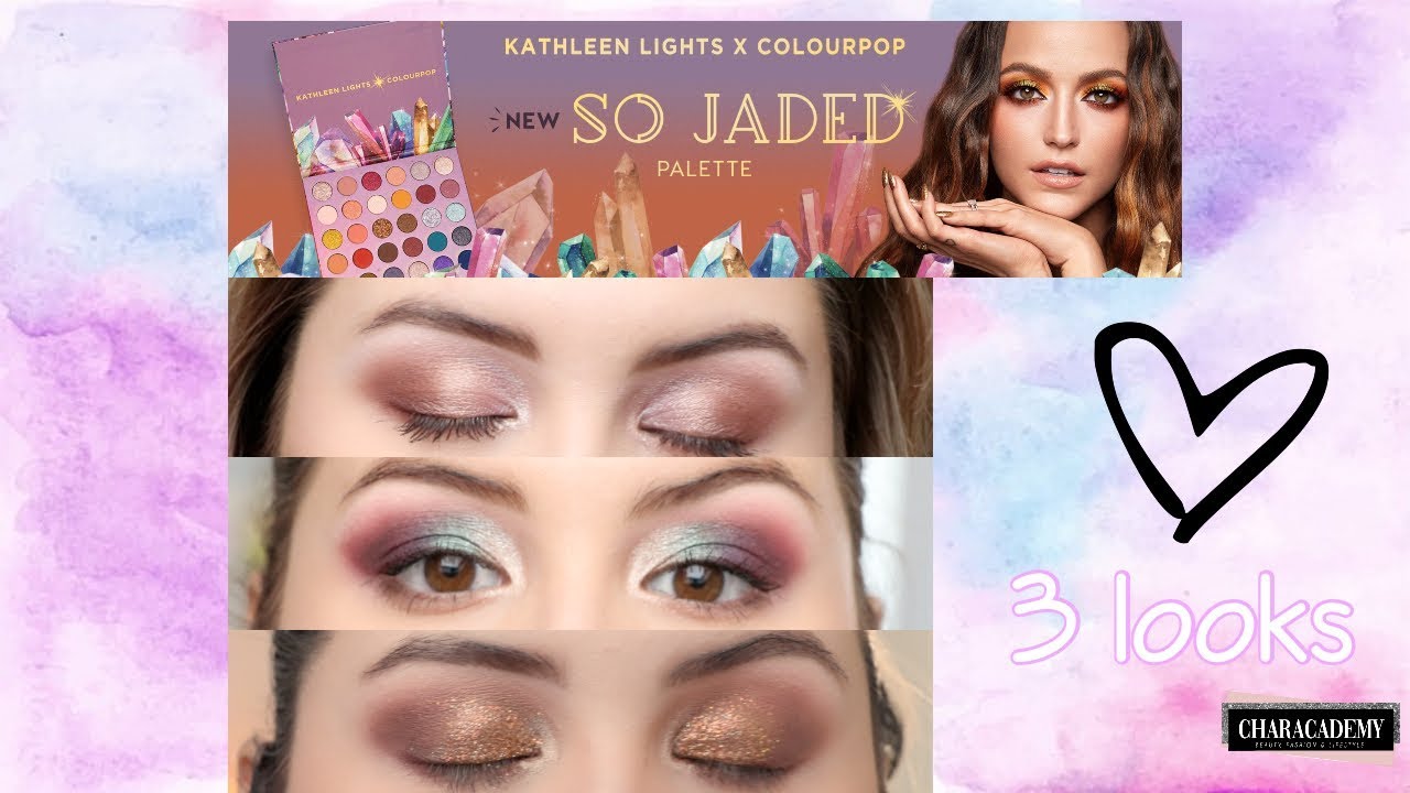 3 LOOKS 1 PALETTE COLOURPOP X KATHLEEN LIGHTS SO JADED PALETTE | Characademy
