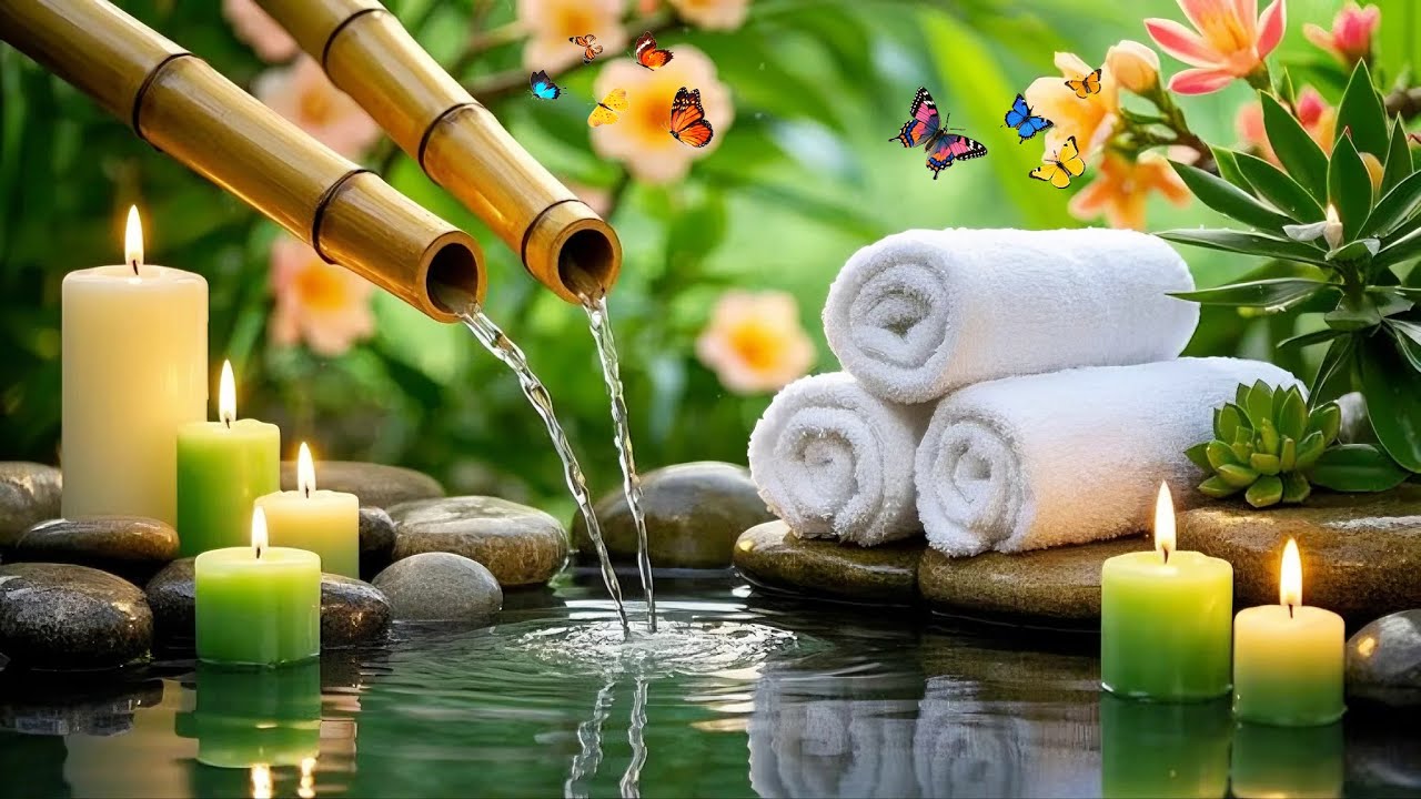 Deep Sleep Bamboo Water Relaxing Music 🌿 Meditation Music & Nature Sounds for Calm & Stress Relief