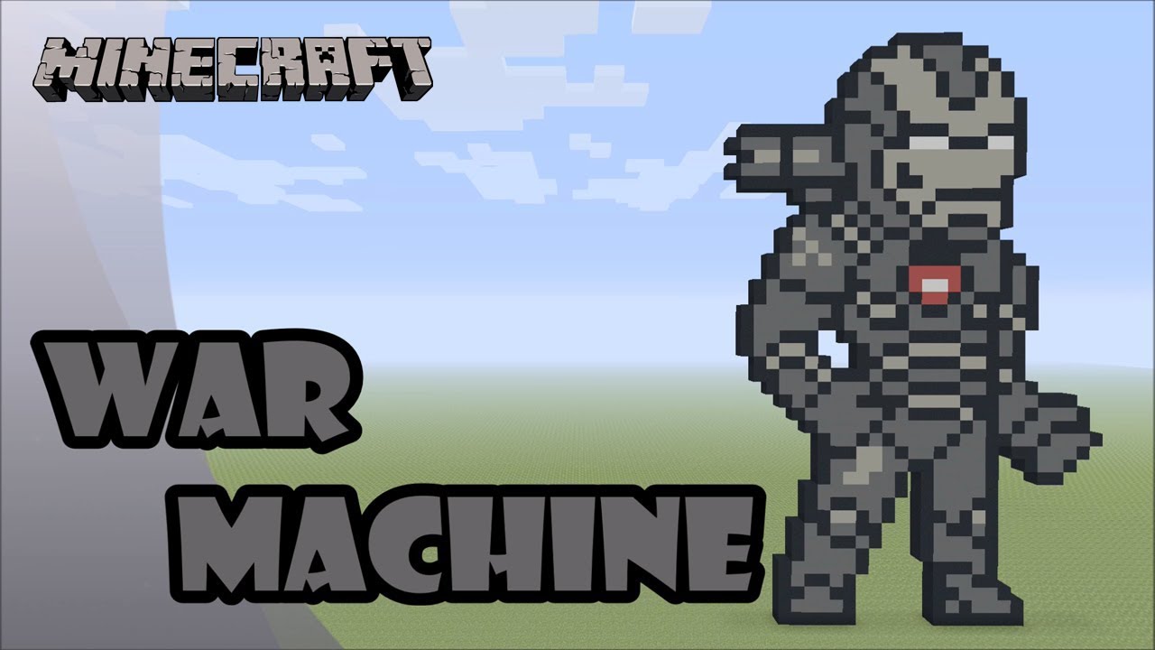 Minecraft: Pixel Art Tutorial and Showcase: War Machine (Avengers: Endgame)