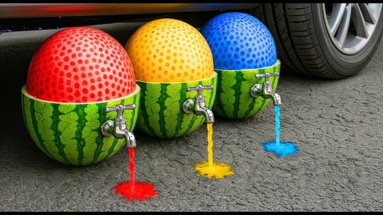 Crushing Experiments Video! Car vs Crunchy Watermelon Balloons & Soft Things | Viral Car