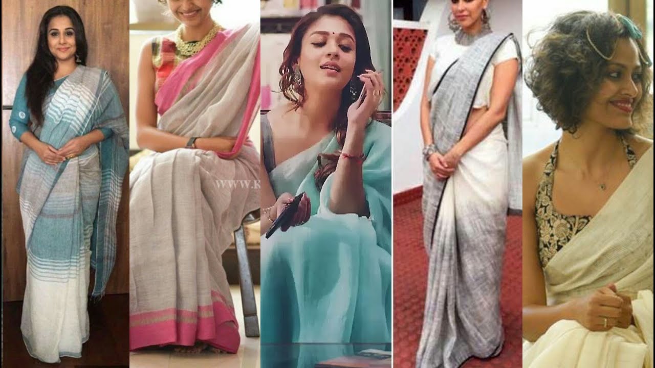 LATEST TRENDING PURE COTTON SAREES FOR DAILY OFFICE WEAR / COTTON BLOUSE DESIGNS /COLLECTIONS/ IDEAS