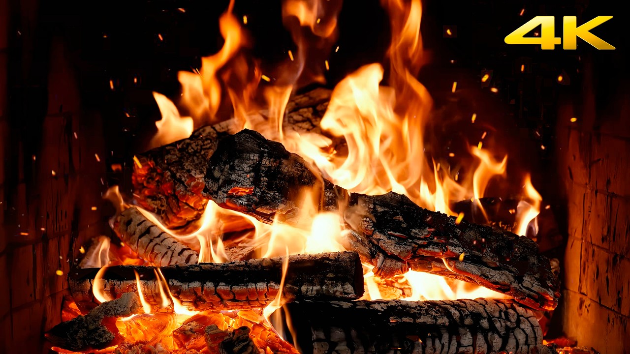🔥 Fireplace Cabin Retreat with Christmas Atmosphere with Crackling Fire for Cozy Christmas Mornings