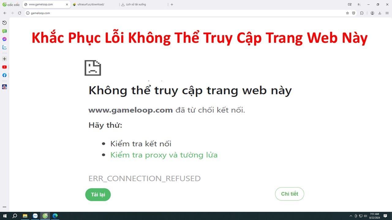 Khắc Phục Lỗi Không Thể Truy Cập Trang Web Này