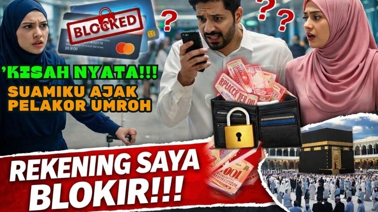 SUAMI AJAK PELAKOR UMROH PAKAI UANGKU! KUBLOKIR SEMUA REKENING SAAT MEREKA DI BANDARA