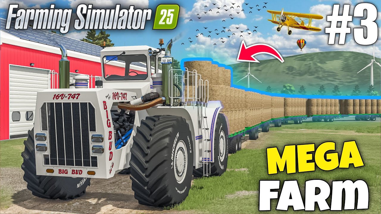 МЕГАФЕРМА Эпизод 3 - МЕГАсоломенные тюки в FS25 | Farming Simulator 25 |