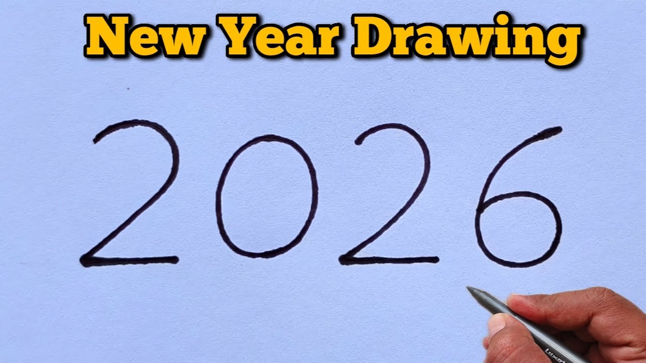 2026 New Year Drawing ✨ | Simple & Creative Art Idea