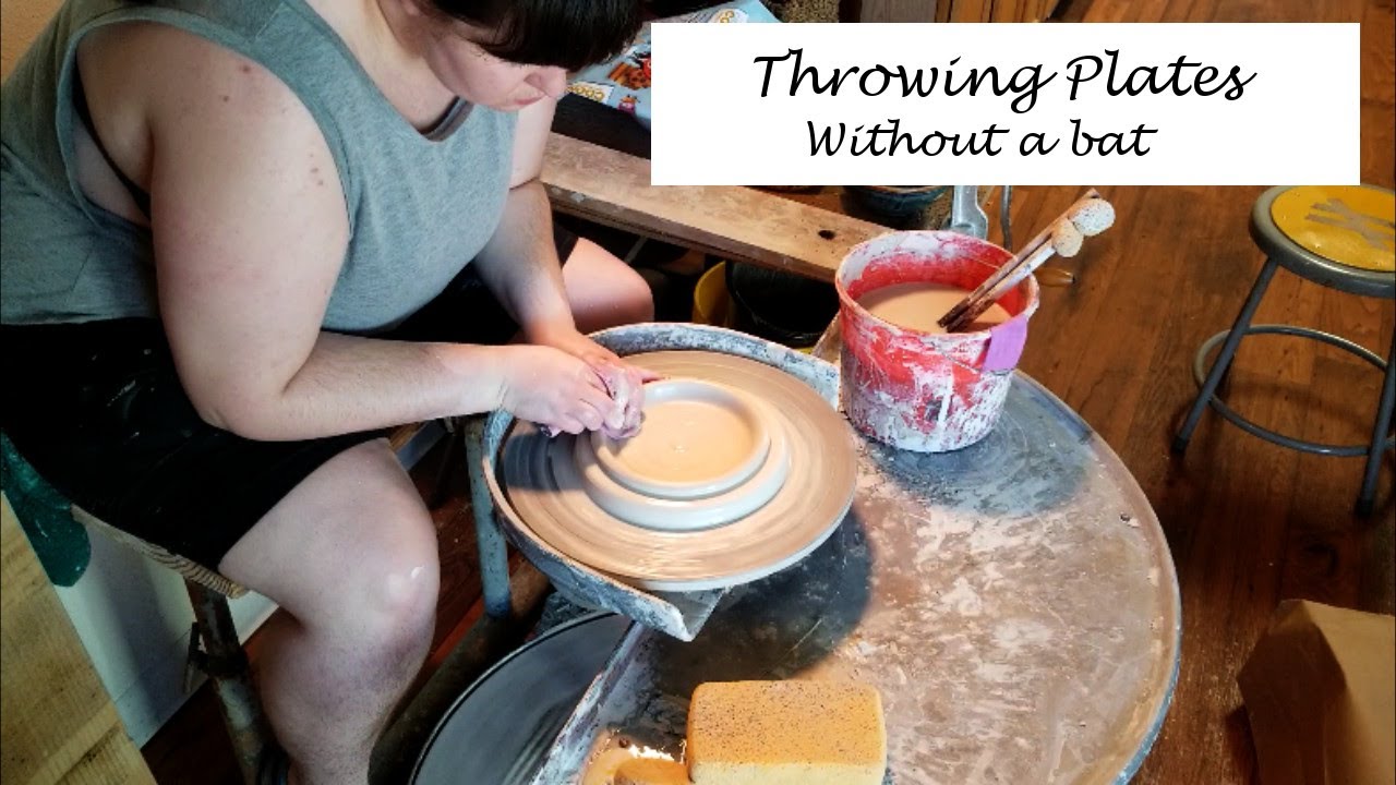 Throwing dinner plates without a bat! Pottery throwing video