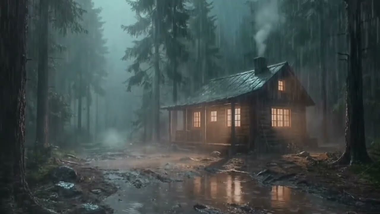 Heavy Rain in the Forest for Deep Sleep | rain and thunder sounds for sleeping