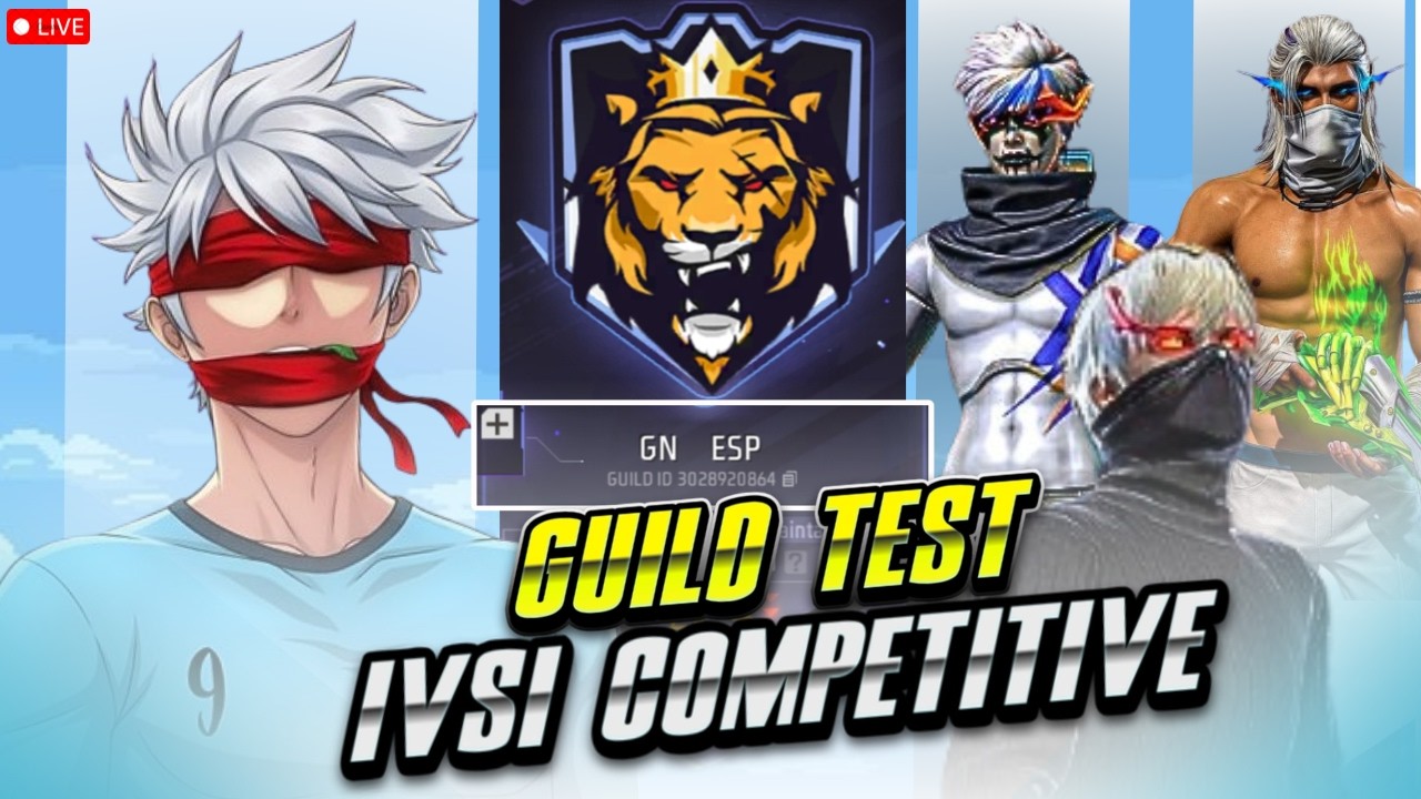 🔴 LIVE GUILD TEST ⚔️ | 1v1 & 4v4 | GN ESPORTS | FREE FIRE ❤️‍🔥#freefire #guildtest #test -GNFFLIVE