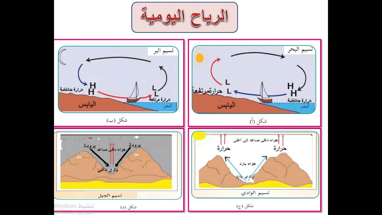 ( الرياح اليومية ) نسيم البر ونسيم البجر  نسيم الوادي ونسيم الجبل