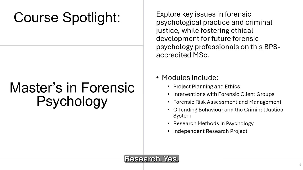 Master's in Forensic Psychology Overview