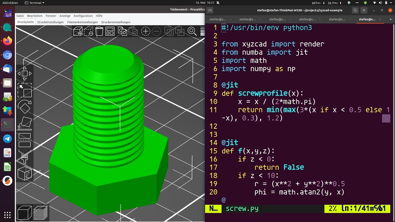 Tutorial Einstieg in xyzCad-Konstruktionssoftware (Python3) - Funktionen und Gleichungen 3D-drucken!