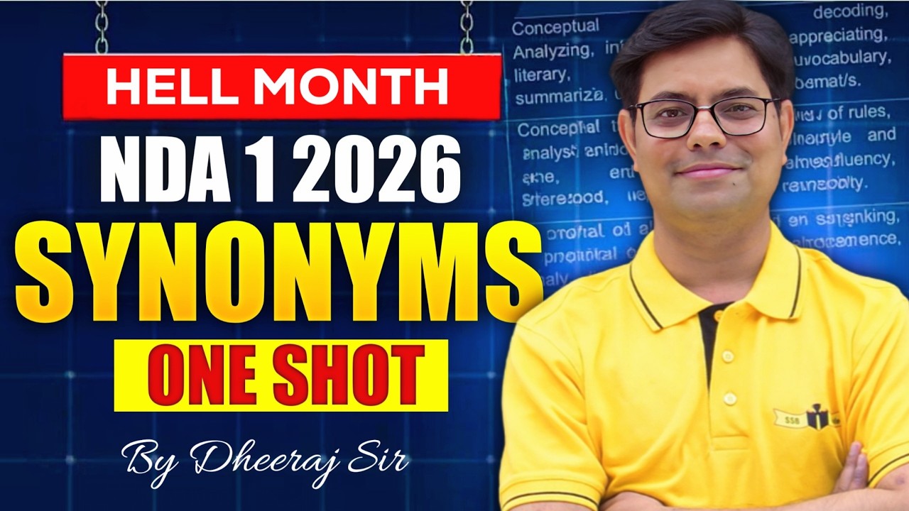 Synonyns (One Shot) || Dheeraj Sir || Free NDA Coaching || Hell Month