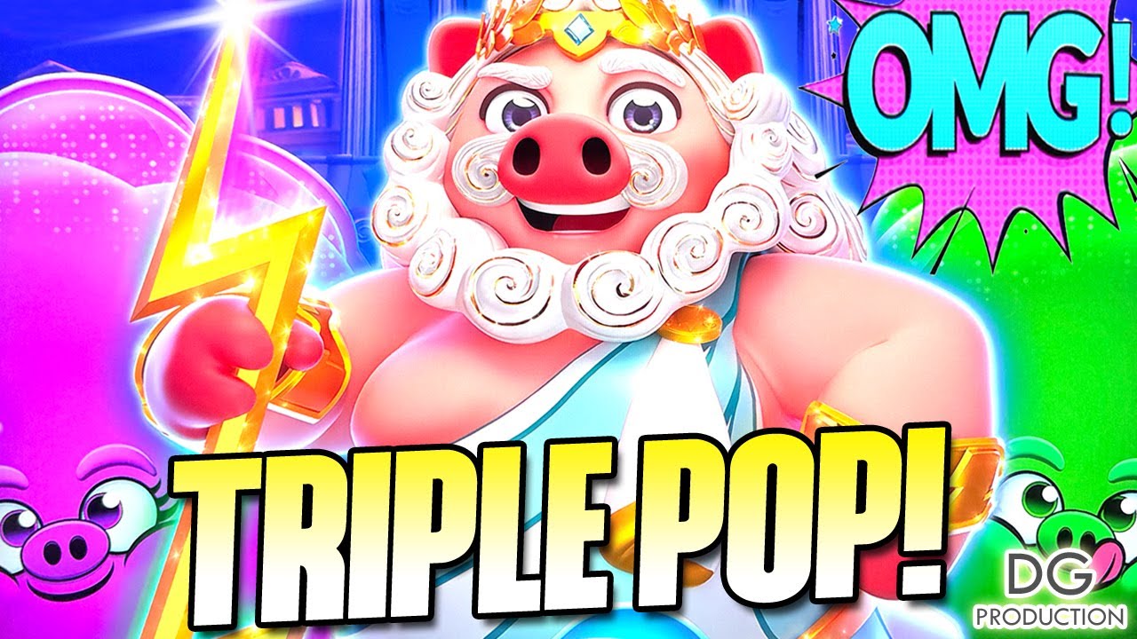 WOW SHOCKING⚡ RARE TRIPLE POP!!! NEW POWER PIG ZEUS SLOT MACHINE LAS VEGAS CASINO LIGHTNING THUNDER